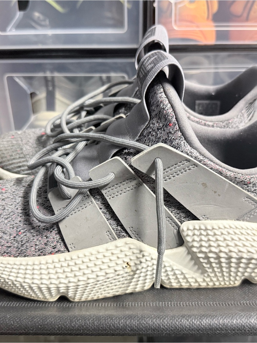Adidas Gray Knit Foam Sneakers